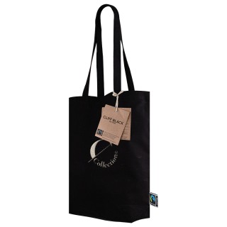 Bolsa tote negra publicitaria comercio justo 280 gr